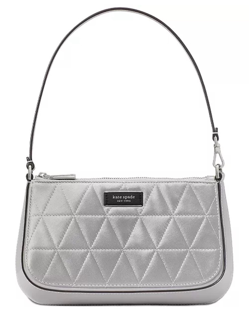 kate spade Silver Quilted Shoulder Bag with Top Handle